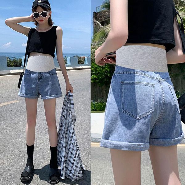maternity bottoms 2021 summer clothing clothes for breastfeeding regular shorts casual natural color pregnancy, White